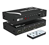 MT-VIKI HDMI Switch 5 in 1 Out w/IR Remote Control, 4K@30Hz, Metal 5 Port Switcher Selector Box for Xbox Nintendo PS5 PS4 TV Fire Stick Roku
