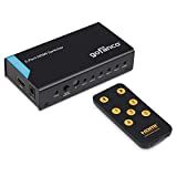 gofanco 5 Port HDMI Switch 4K, 5x1 HDMI Switcher Selector Supports up to 4K@30Hz YUV 4:4:4 with IR Remote Control, Compliant with HDMI 1.4 HDCP 1.4, 5 in 1 Out (Switcher5P)