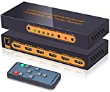 (Newest Version) SkycropHD 4K@60Hz 5 Port HDMI Switch with Remote Premium 5 in 1 Out 4Kx2K HDMI Auto Switcher, Support HDR10, Dolby Vision, Dolby Atmos, HDCP2.2 and CEC