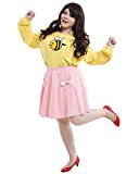 miccostumes Women's Bee Yellow Shirt Pink Skirt Cosplay CostumeYellow, One Size