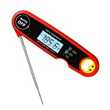 Meat Thermometer, Instant Read Meat Thermometer for Grill Cooking, Digital Meat Thermometer with Waterproof Folding Probe Backlight & Calibration. Digital Thermometer for Cooking Outdoor Grilling BBQ
