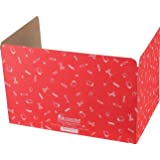 Really Good Stuff Large Privacy Shields for Student Desks  Set of 12 - Matte - Study Carrel Reduces Distractions - Keep Eyes from Wandering During Tests, Red with School Supplies Pattern