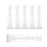 6pcs Lip Gloss Tubes 8ml Clear Soft Empty Lip Balm Containers Refillable Mini Cosmetic Tubes for Comestic Makeup and Travel Toiletries