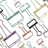 20PCS Binder Clips, Medium Metal Binder Clips Multicolor Paper Binder Clips Stainless Steel Paper Clamps for Office Supplies School Personal Document Organizing Classifying Professional Work (Medium)