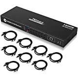 TESmart 16x1 HDMI KVM Switch 16 Port Enterprise Grade Support 4K 60Hz Ultra HD Console Rack Mount Switcher with 8 Pcs 5ft KVM Cable,USB 2.0 Device Control up to 16 PCs/Servers,RS232,LAN Port Control