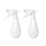 2 Empty Spray Bottles - Hair Plants Pet Puppy Dog Cat Kitten Training Sanitizing Cleaning Solutions Small White Clear Colorless Squirt Bottle Powerful Jet Stream or Fine Mist 12 Ounce