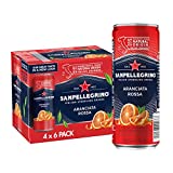 Sanpellegrino Italian Sparkling Drink Aranciata Rossa, Sparkling Orange and Blood Orange Beverage, 24 Pack of 11.15 Fl Oz Cans