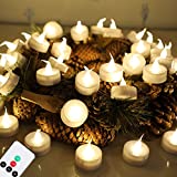Topstone LED Tea Light,Flameless Flickering Tealight with Remote Control,Long Lasting Battery Operated LED Tealights Candle with Timer,for Seasonal &Festival Celebration,Pack of 12(Warm White)