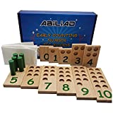 Abiliad Wooden 0-10 Number Peg Boards with 57 Pegs  Teaches Concept of Zero, Even and Odd, Counting, Number Recognition, Motor Skills - Montessori Math Manipulative Counting Toy for Toddlers