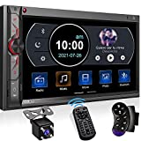 Double Din Car Multimedia System: 7 Inch HD Touchscreen Car Stereo Receiver  Bluetooth Car Radio MP5 Player with Mirror Link | Rear View Camera | MP3 | AM/FM | USB/SD/AUX | Steering Wheel Control