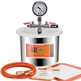 BACOENG 1.5 Gallon Stainless Steel Vacuum Chamber Silicone Kit for Degassing Resins, Silicone and Epoxies