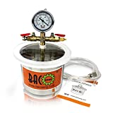 BACOENG 2 Quart Stainless Steel Vacuum Chamber Silicone Kit for Degassing Resins, Silicone and Epoxies