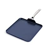 Blue Diamond Cookware Diamond Infused Ceramic Nonstick, 11" Griddle Pan, PFAS-Free, Dishwasher Safe, Oven Safe, Blue