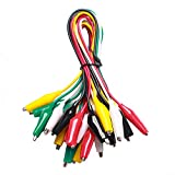 WGGE WG-026 10 Pieces and 5 Colors Test Lead Set & Alligator Clips,20.5 inches . The Clips soldered and Stamping to The Wires. (1 Pack)