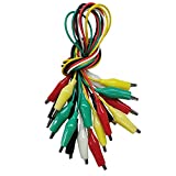 10pcs Premium Crocodile Alligator Clips Test Leads with 5 Colors, Dual Ended Electrical Alligator Clips Test Probe Lead Wire Cable with Insulators Clips for Circuit Connection/Electrical Testing