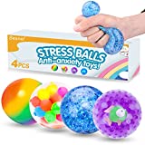 Besnel Sensory Stress Balls Set , Squishy Stress Relief Ball, Squishy Stress Ball4Pack Squeeze Ball FidgetToys for Adults Kids Autism Hyperactivity , Stress Relieve, Increase Entertainment