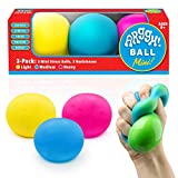 Power Your Fun Arggh Mini Stress Balls for Adults and Kids - 3pk Squishy Stress Balls with Light, Medium, Heavy Resistances, Fidget Toy Sensory Stress Anxiety Relief Squeeze Toys (Yellow, Pink, Blue)