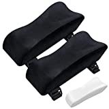 LFSEMINI Armrest Pads, 2Pcs Memory Foam Elbow Pillows, Ergonomic Armrest Cushions, Pressure Relief Extra Thick Arm Rest Cover Pillow for Office Chair Gaming Chair(Black)