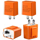 4 Pcs 12V 2 Pin Electronic Turn Signal Flasher Relay LED Flasher Relay Speed Adjustable Fix for Motorcycle LED Turn Signal Indicator Flasher Relay(Orange)