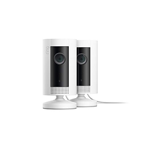 Ring Indoor Cam, Compact Plug-In HD security camera with two-way talk, White, Works with Alexa  2-Pack