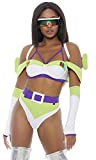 Forplay Women's to Infinity Sexy Astronaut Movie Character Costume, White, M/L