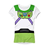 Toy Story Buzz Lightyear Costume Juniors T-Shirt (Large) White