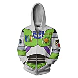 Buzz Lightyear Hoodie Space Ranger Cosplay Costume Jacket Zip Sweatshirt for Adults XXL