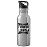 Funny Sterile Processing Technician Water Bottle For Men Women New Job Gifts Appreciation 20 fl oz Bottle Silver