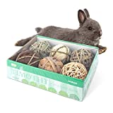 andwe Small Animals Play Balls Rolling Chew Toys & Gnawing Treats for Rabbits Guinea Pigs Chinchilla Bunny Degus - Pet Cage Entertainment Accessories