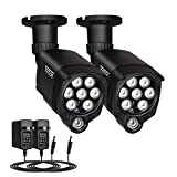 Tonton 2Pack LED IR Illuminator Wide Angle 8-LEDs 90 Degree 100Ft IR Infrared Flood Light, Compatible for CCTV Security Cameras,IP Camera,Bullet Camera,Dome Camera(Black)