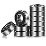 R8-2RS Ball Bearing, 1/2inch Bore ID Chrome Steel Small Bearing Double Rubber Sealed Assembly Roller Bearig ABEC3-1/2 inch x1-1/8inchx5/16 inch Pre-Lubricated for Wheels Electric Motor Applications