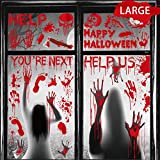 Funnlot Bloo dy Halloween Decorations Large Halloween Window Cling Scary Halloween Window Decal Floor Clings Spooky Halloween Window Clings Decorations Halooween Window Clings