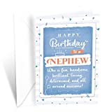 Prime Greetings Birthday Card For Nephew, Made in America, Eco-Friendly, Thick Card Stock with Premium Envelope 5in x 7.75in, Packaged in Protective Mailer