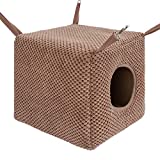 Niteangel Ferret Cozy Swing Hammock - Hanging Beds for Ferrets Rats Chinchilla Sugar Gliders or Other Small Animals (Chocolate)