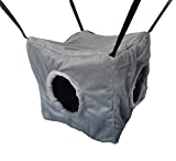 VEDEM Ferret Cube Hammock Small Animals Cage Hanging Bunkbed Hideout Warm Bed (Grey)