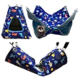 FULUE Ferret Rat Critter Nation Cage Accessories,Ferret Rat Hammock Set Hanging Bed Tent Tunnel for Any Small Animal Bedding