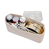 OAikor Felt Fabric Purse Shaper, Handbag Tote Organizer Insert, Bag in Bag, Fits for GG Marmont super mini Matelasse Shoulder Bag Beige(Super mini, Conventional)-5.7 x 1.6 x 3 inch