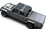 Shadeidea Sun Shade for Jeep Gladiator, JT 4 Door Top Sunshade, Front & Rear (2-Pieces) - Black Mesh Screen Wrangler Cover, UV Blocker with GrabBag Pouch (2018 - Current) - 10 Years Lasting