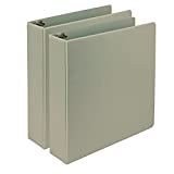 Samsill Earth's Choice, 2" Durable D-Ring View Binder 2 Pack, USDA Certified Biobased, Eco-Friendly, Sage Green (U69642)
