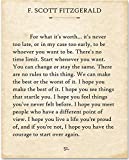 F. Scott Fitzgerald Quotes Wall Art - For What It's Worth - 11x14 - Book Quotes Wall Decor Is Perfect For Classrooms, Home Offices or Libraries - Vintage Book Posters Quotes Prints are Made in the USA