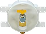 Water-Tite 87861 Large Round Gas Outlet Box - Quarter-Turn Ball Valve, 3/4-Inch IPS Connection, White Plastic