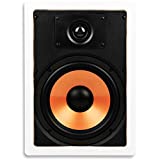 Micca M-8S 8 Inch 2-Way in-Wall Speaker for Home Theater, Whole House Audio, Indoor or Covered Outdoor Areas, 8" Poly Woofer, 1" Pivoting Silk Tweeter, White, Paintable, Each