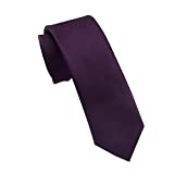 Fortunatever Mens Solid Color Tie,Slim&Formal Necktie With Multiple Colors(2.36''&3.35'') (Plum Purple, 2.36'' Width)