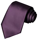 KissTies 2.4'' Plum Tie Purple Skinny Slim Necktie Wedding Ties + Gift Box