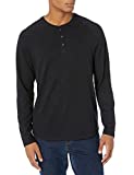 Amazon Essentials Men's Regular-Fit Long-Sleeve Henley Shirt, Black, XX-Large