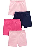 Simple Joys by Carter's Girls' Tumbling Shorts, Pack of 4, Pink/Navy, 5