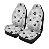 Britimes Set of 2 Car Seat Covers Auto Accessories Dog Paw Carseat for Front Seats Fit for Truck, Van, and SUV