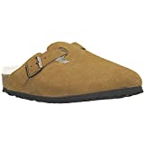 Birkenstock Women's Boston Shearling Clogs, Mink/Natural, Tan, Off White, 9-9.5 Narrow