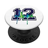 Seattle Football Fan - city skyline 12 watercolor PopSockets Swappable PopGrip