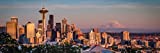 Seattle Skyline at Sunset Panoramic Photo Photograph Cool Wall Decor Art Print Poster 36x12